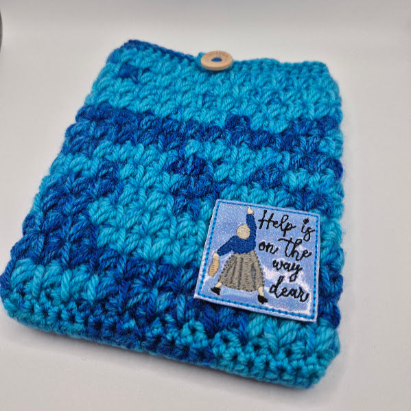 Help Is On The Way Blue Multi Kindle Sleeve