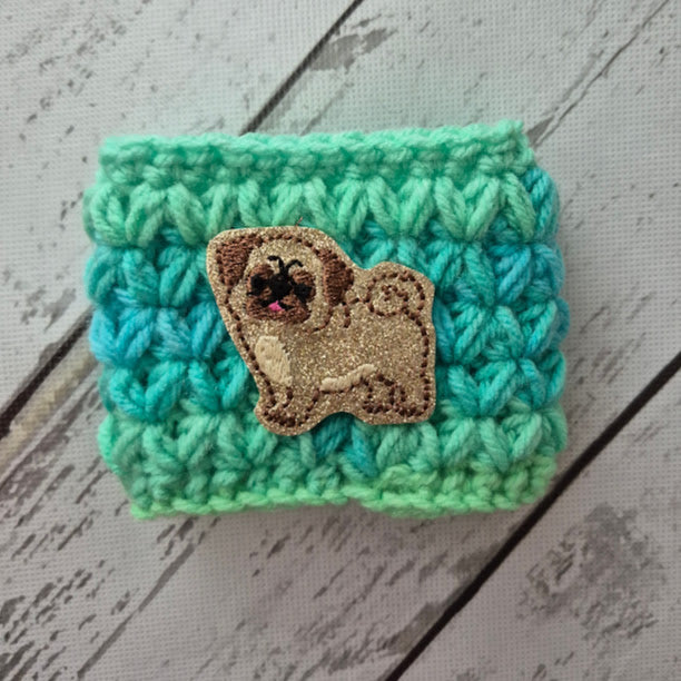 Pug Sparkle Drink Cozy