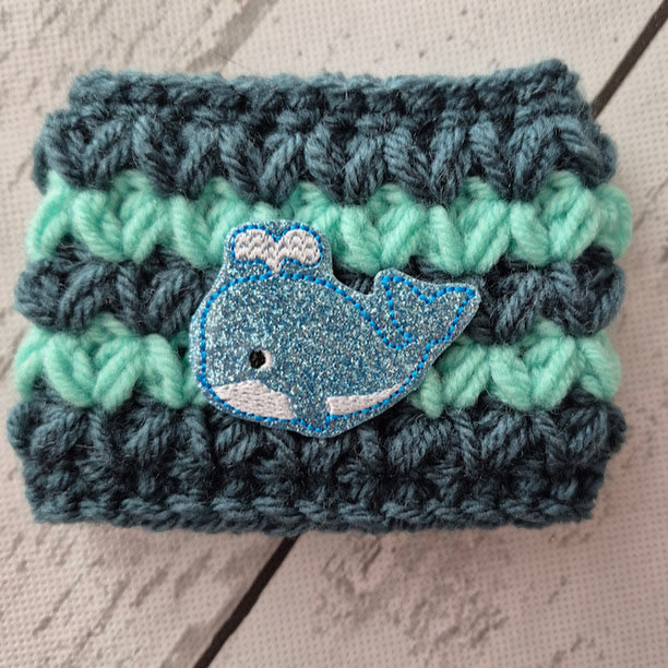 Teal Whale Drink Cozy