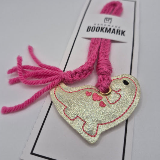 Spotted Dinosaur Pink Bookmark