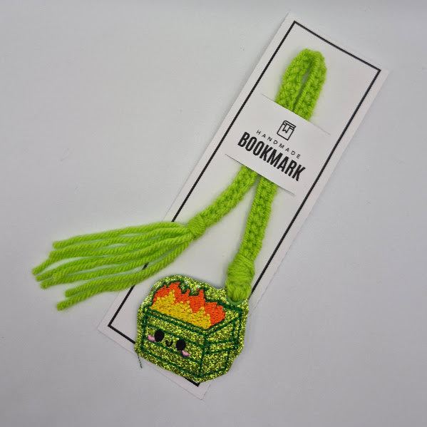 Dumpster Fire Lime Green Bookmark