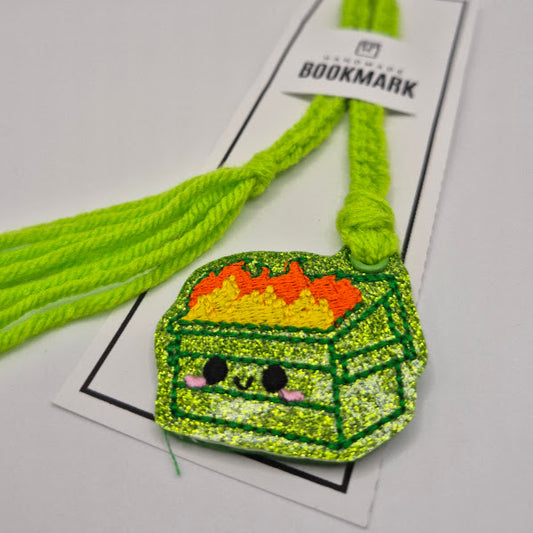 Dumpster Fire Lime Green Bookmark