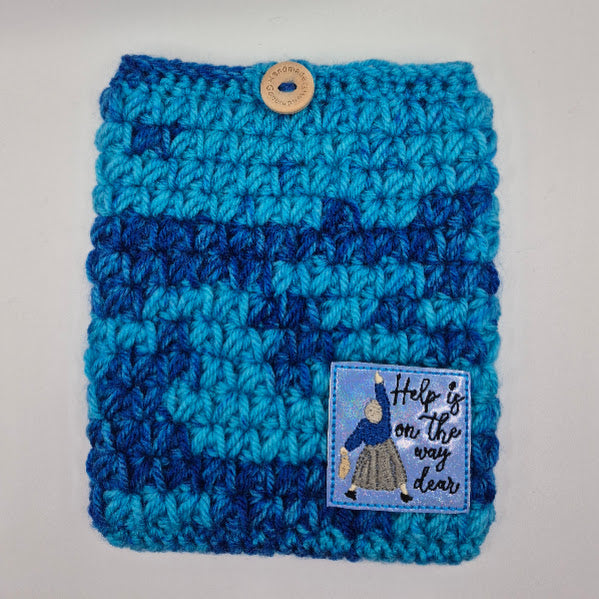Help Is On The Way Blue Multi Kindle Sleeve